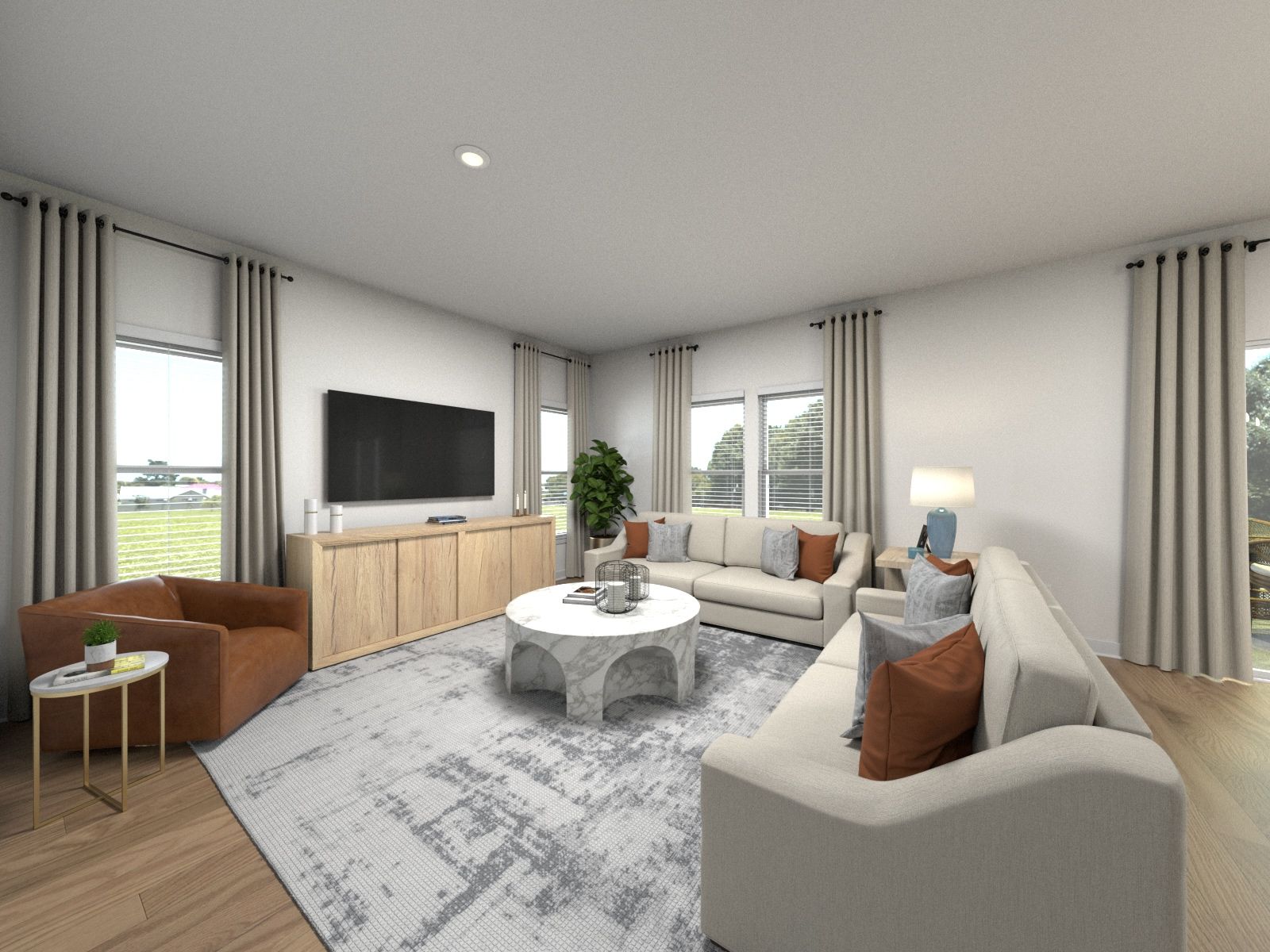 Spend family movie nights in the spacious great room.
