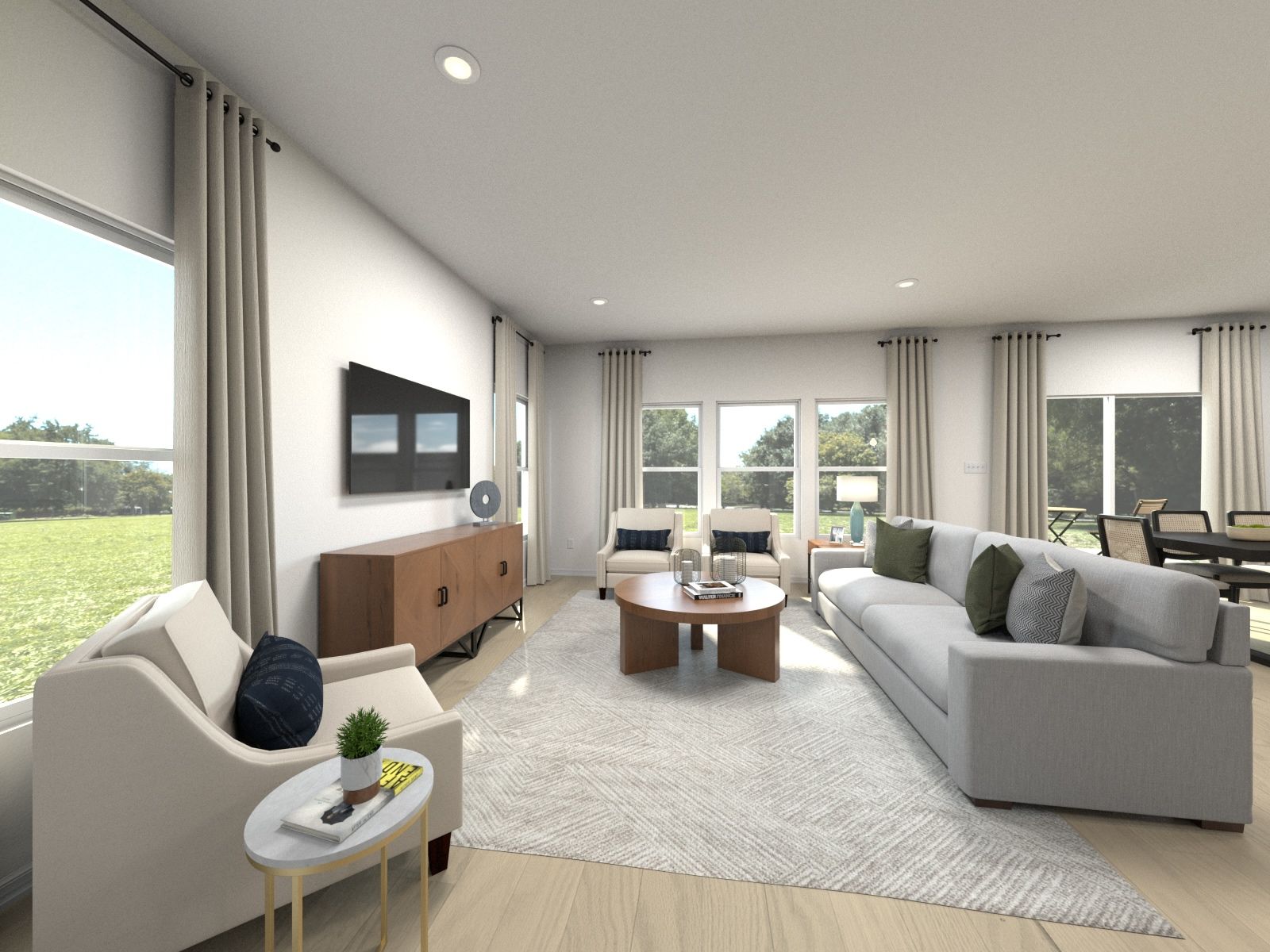 Spend family nights in the spacious great room.