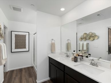 The Woodland floorplan modeled at Poudre Heights in Windsor, CO