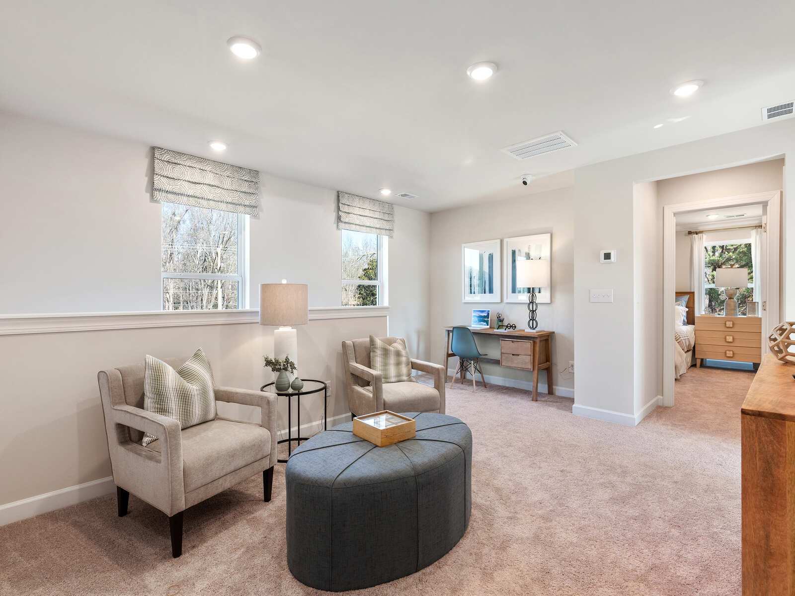 The loft conveniently leads to each upstairs bedroom.