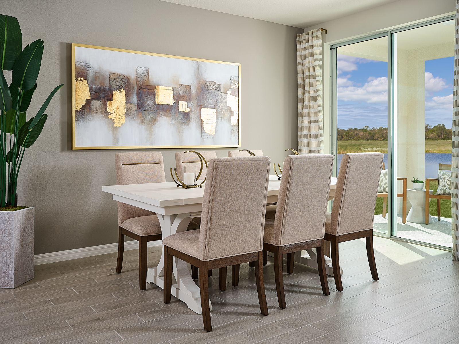 The dining room of the Foxglove modeled at Magnolia Bay.