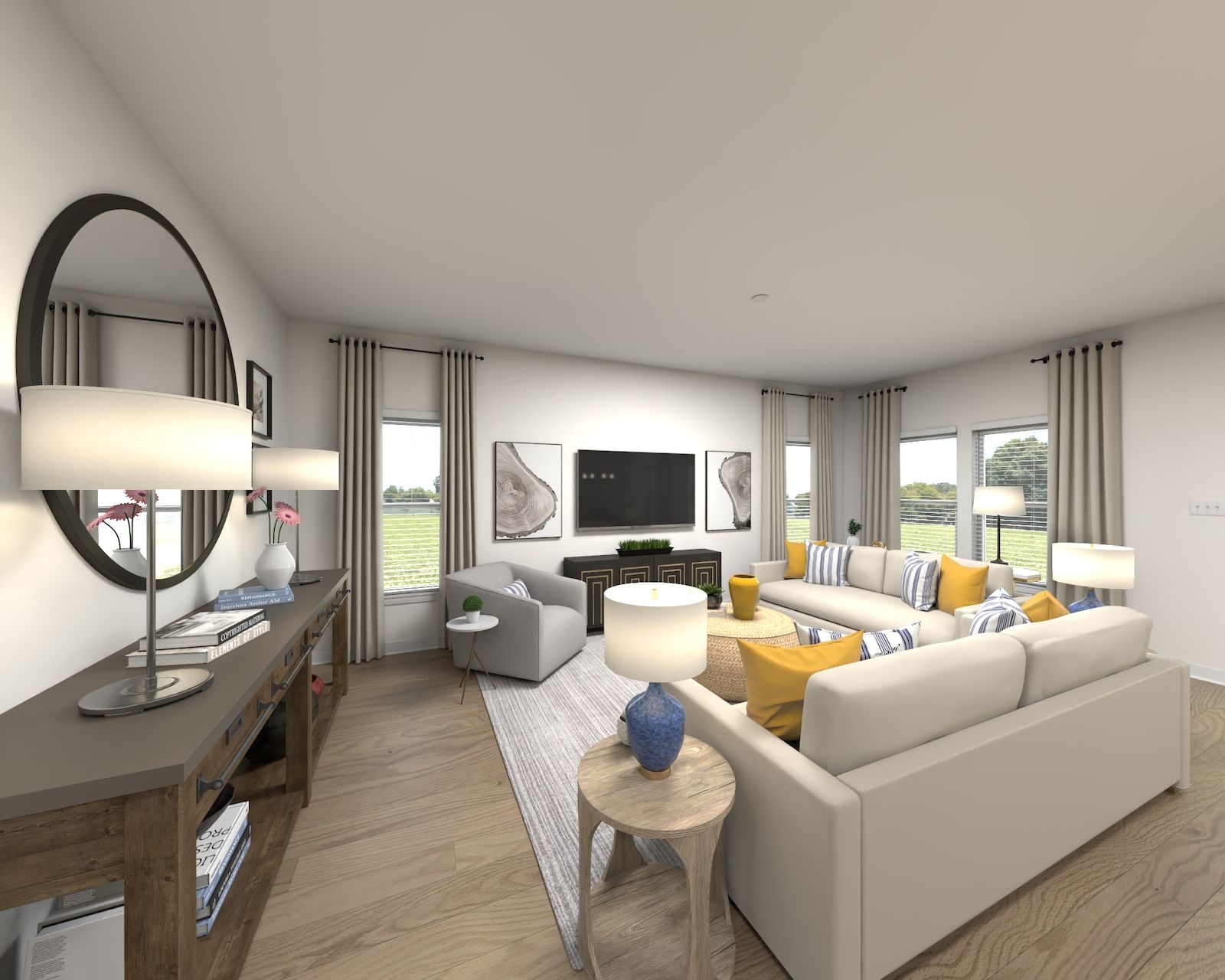 Spend family move nights in the spacious great room.