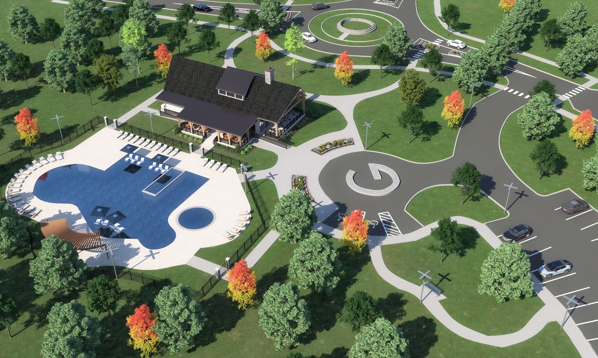 Enjoy community amenities at Greystone including a pool and clubhouse.