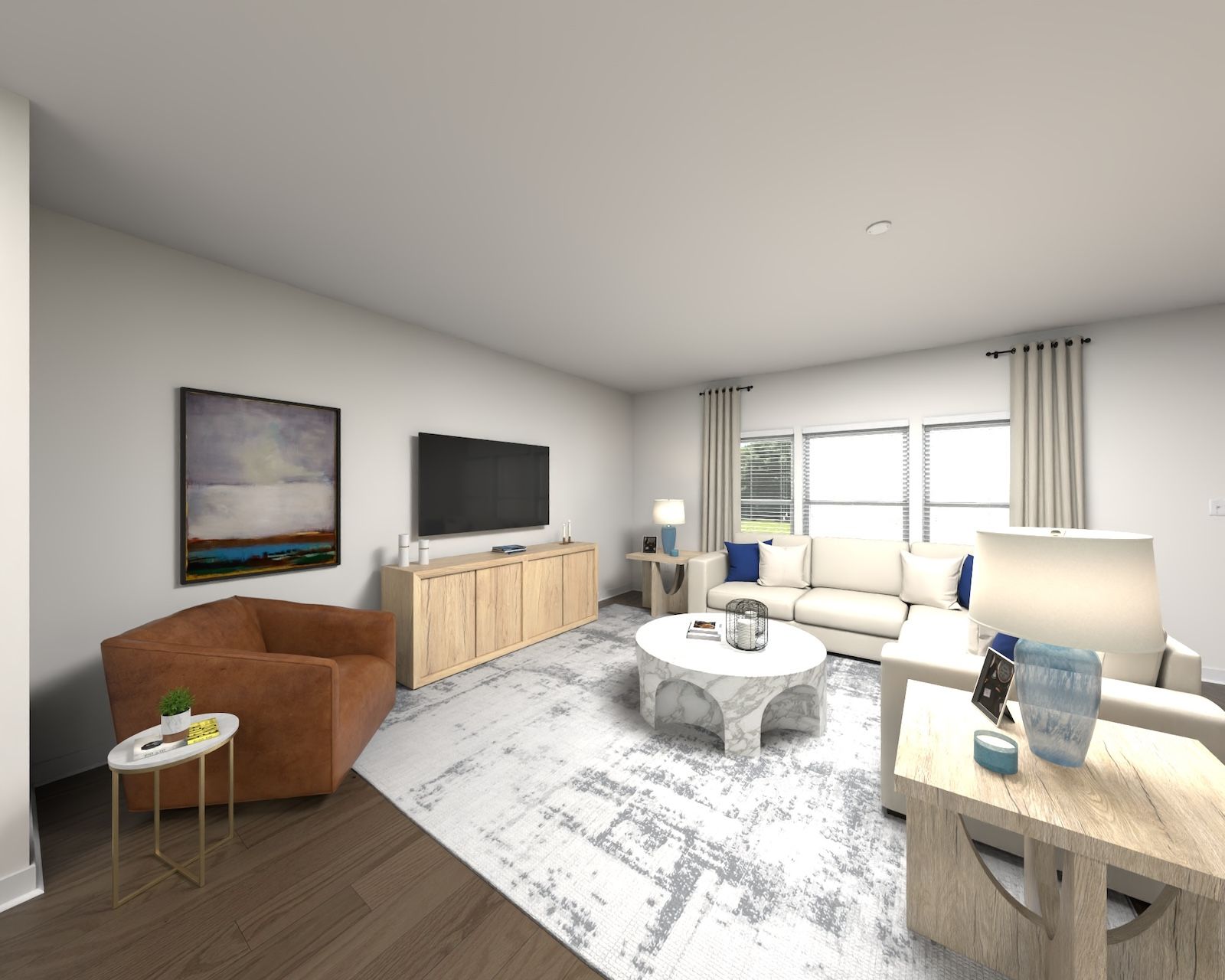 Spend family movie nights in the spacious great room.