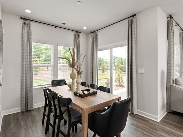 Turn the flex area into a sophisticated dining room or cozy breakfast nook.