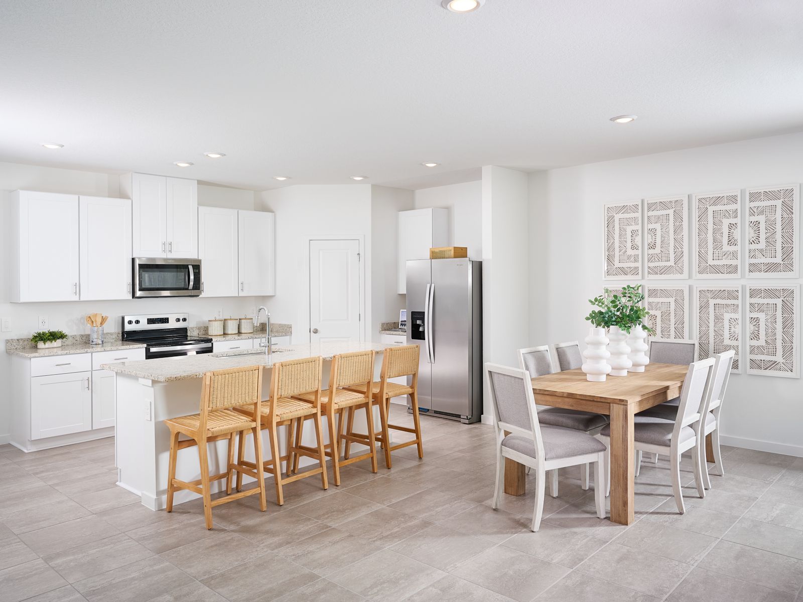 The Azalea floorplan kitchen modeled at Flagler Village.