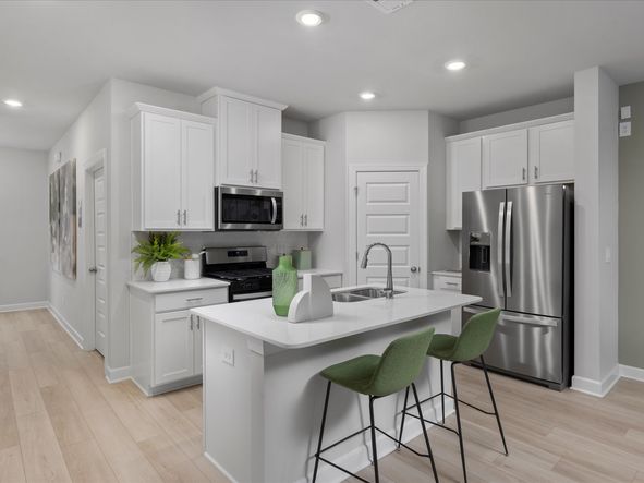 Welcome home to the Amber floorplan modeled at Valentine Townes in Greer, SC.