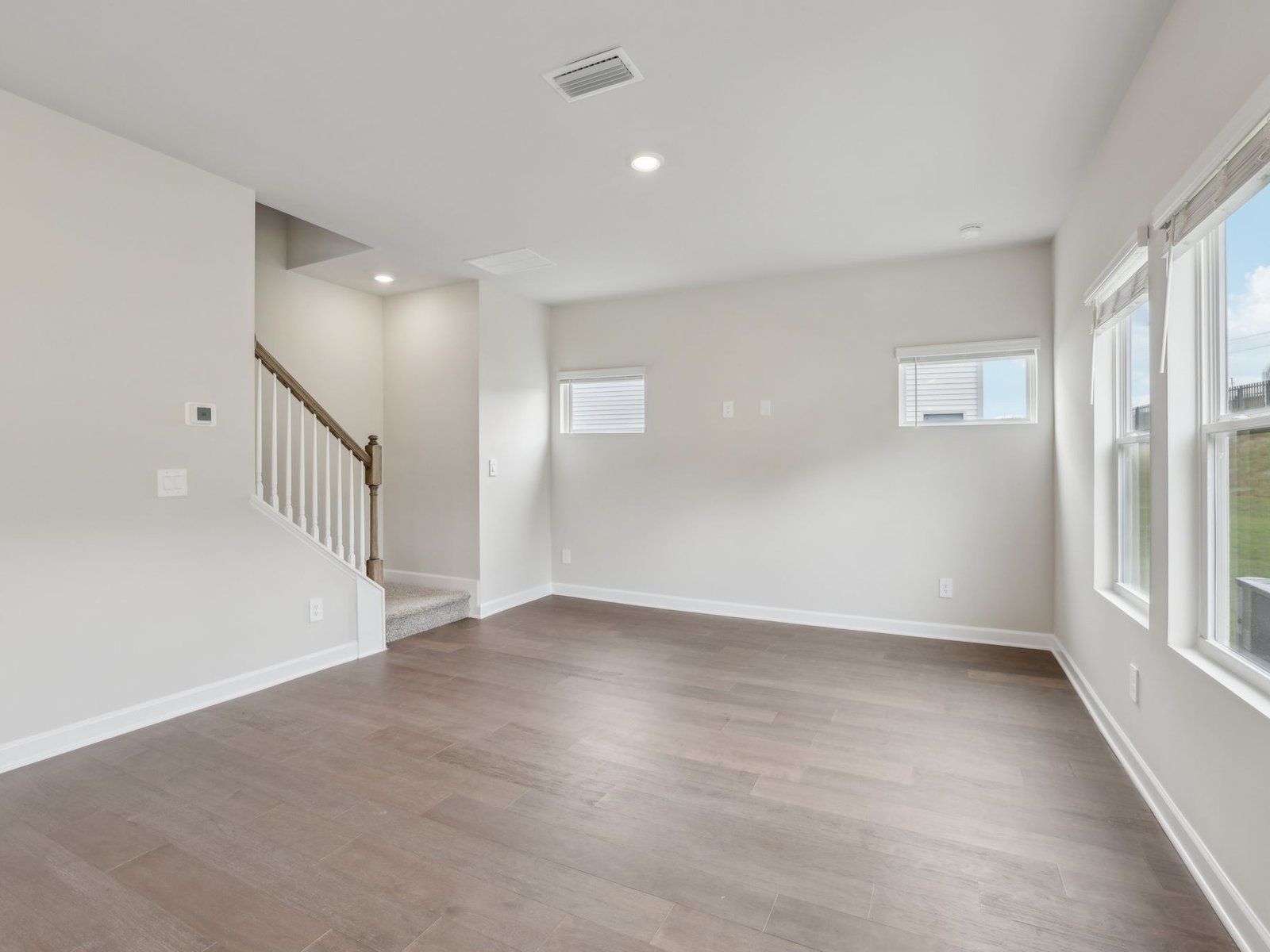 The great room provides an abundance of natural light.