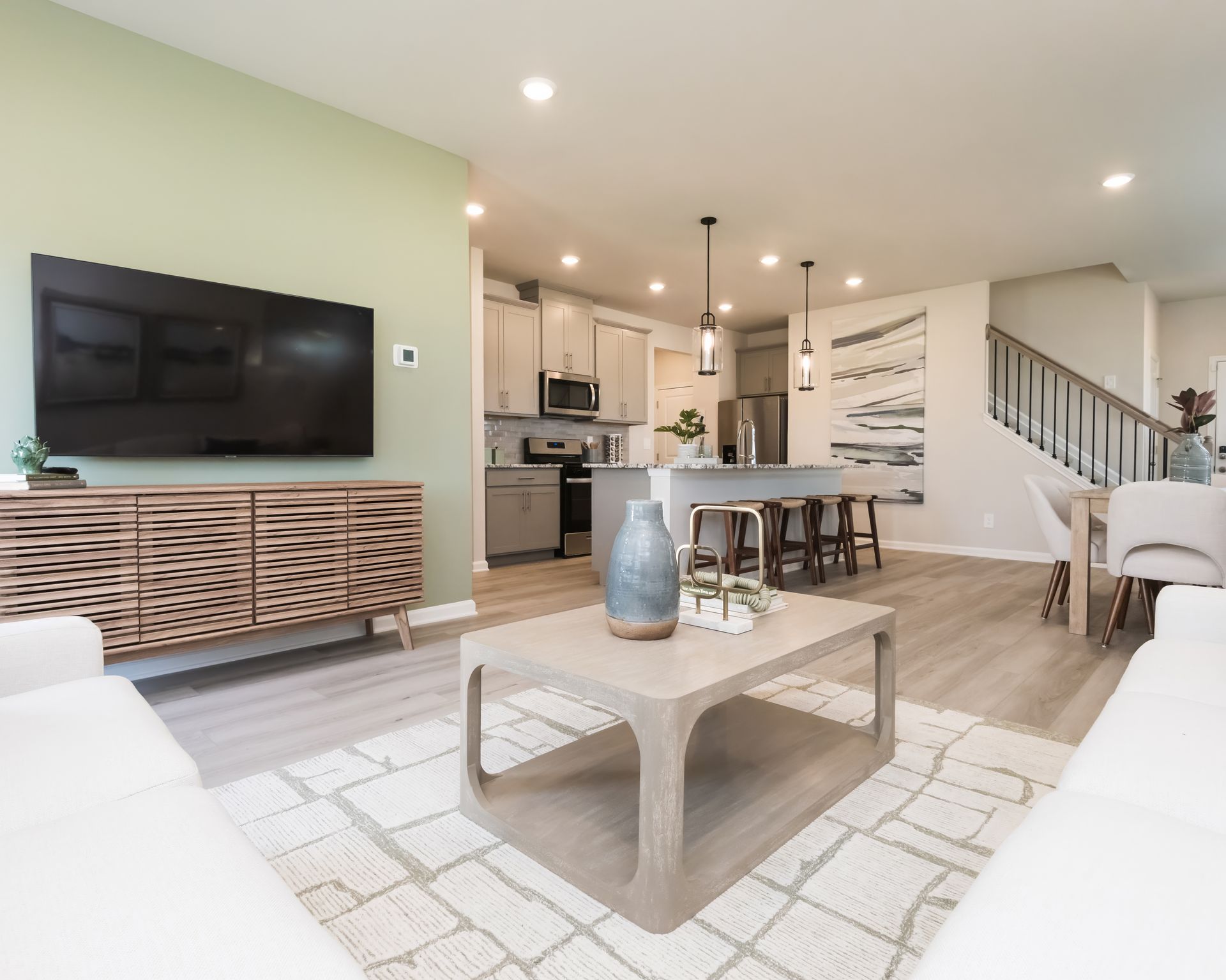 Great room in the Roswell floorplan at a Meritage Homes community in Atlanta, GA.