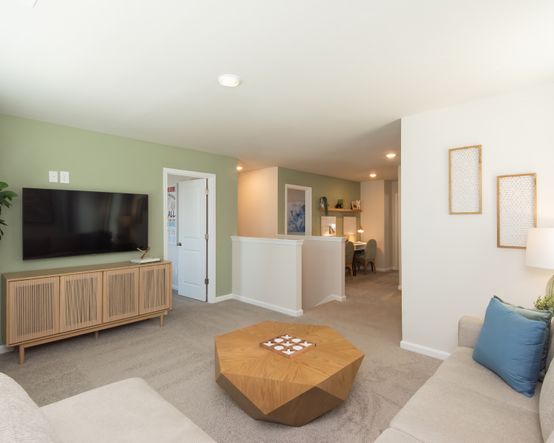 The versatile loft space is perfect for work, play, or relaxing.