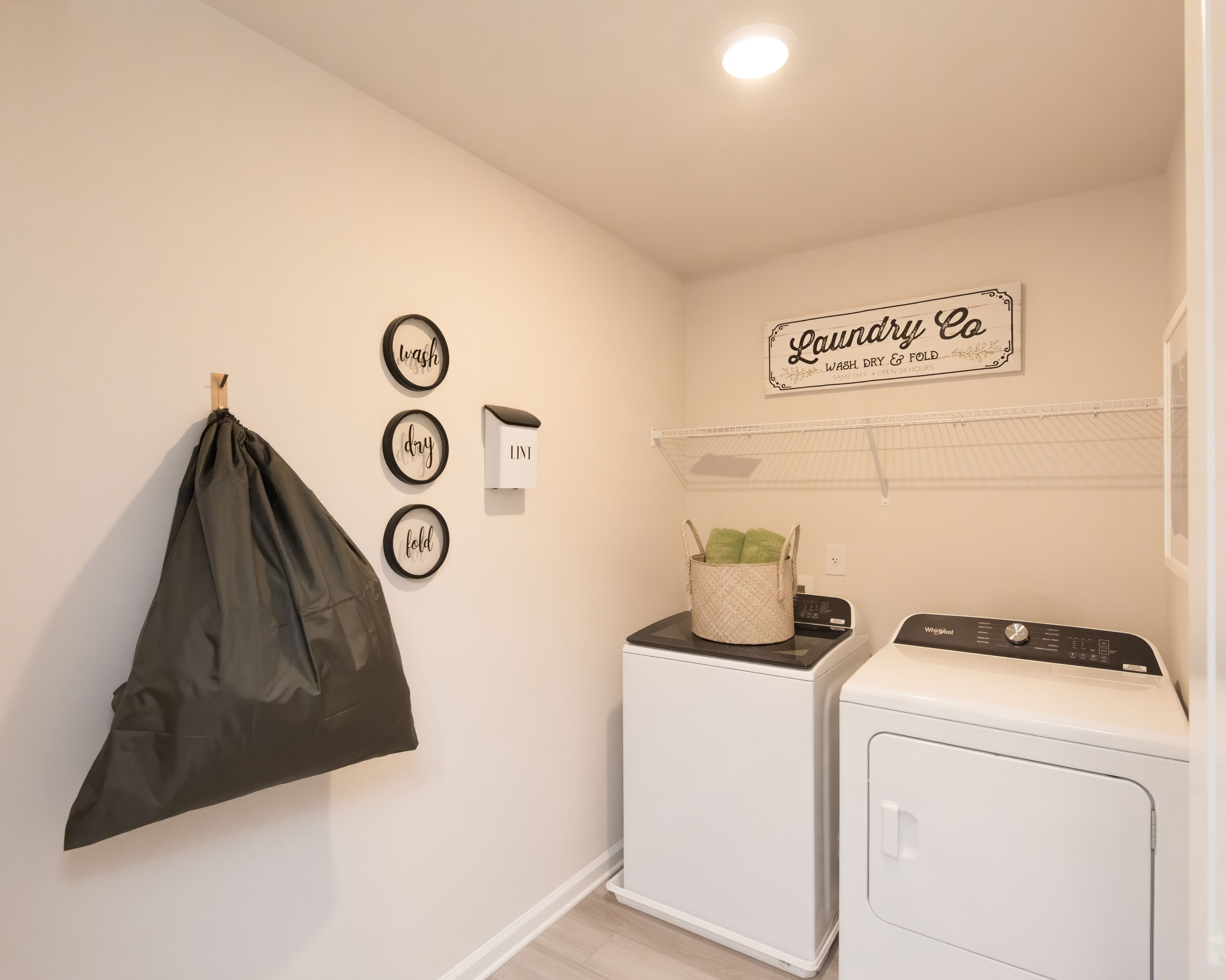 Every home comes complete with a washer or dryer.