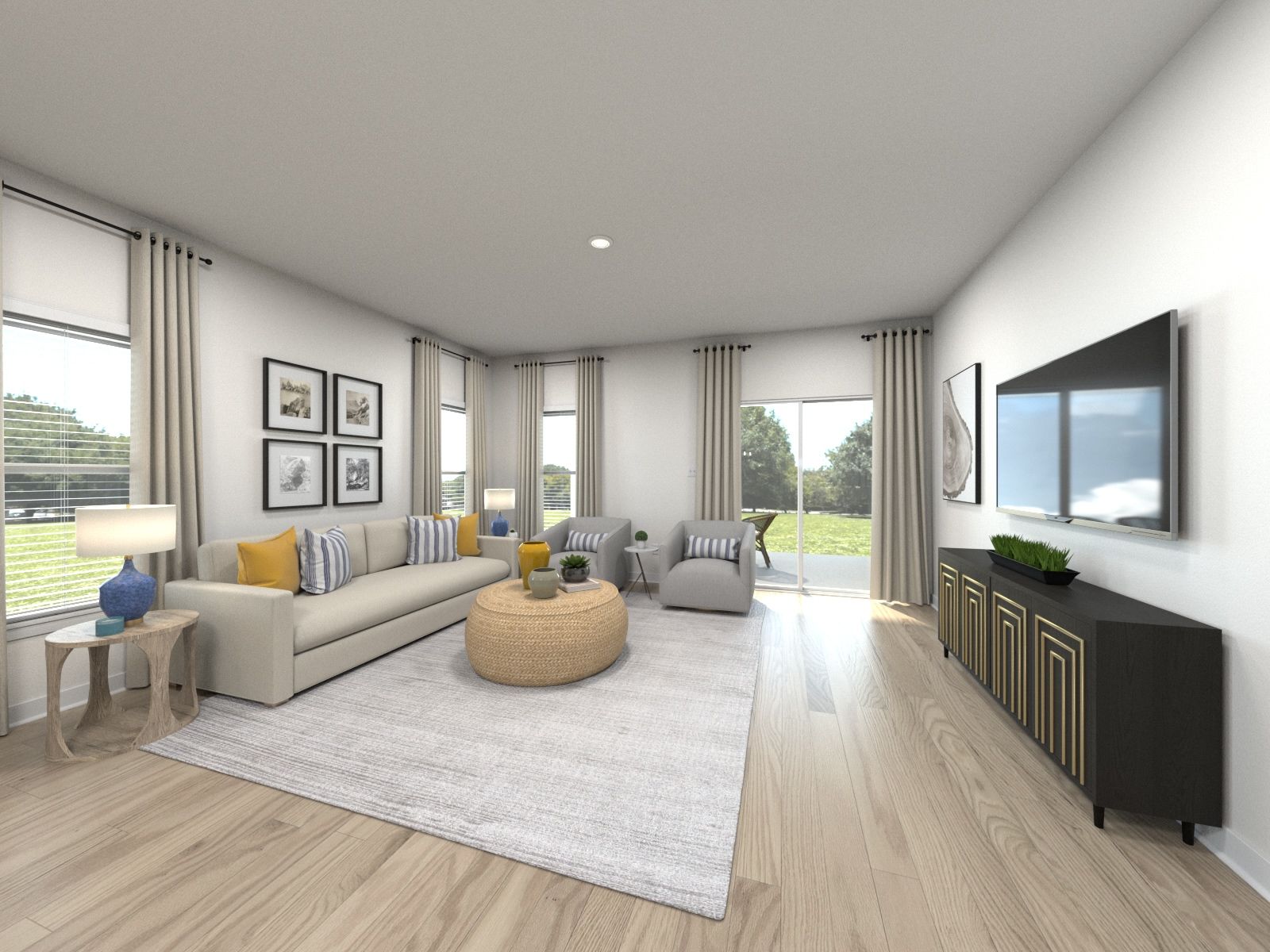Great Room in the Manchester floorplan at Meritage Homes community.