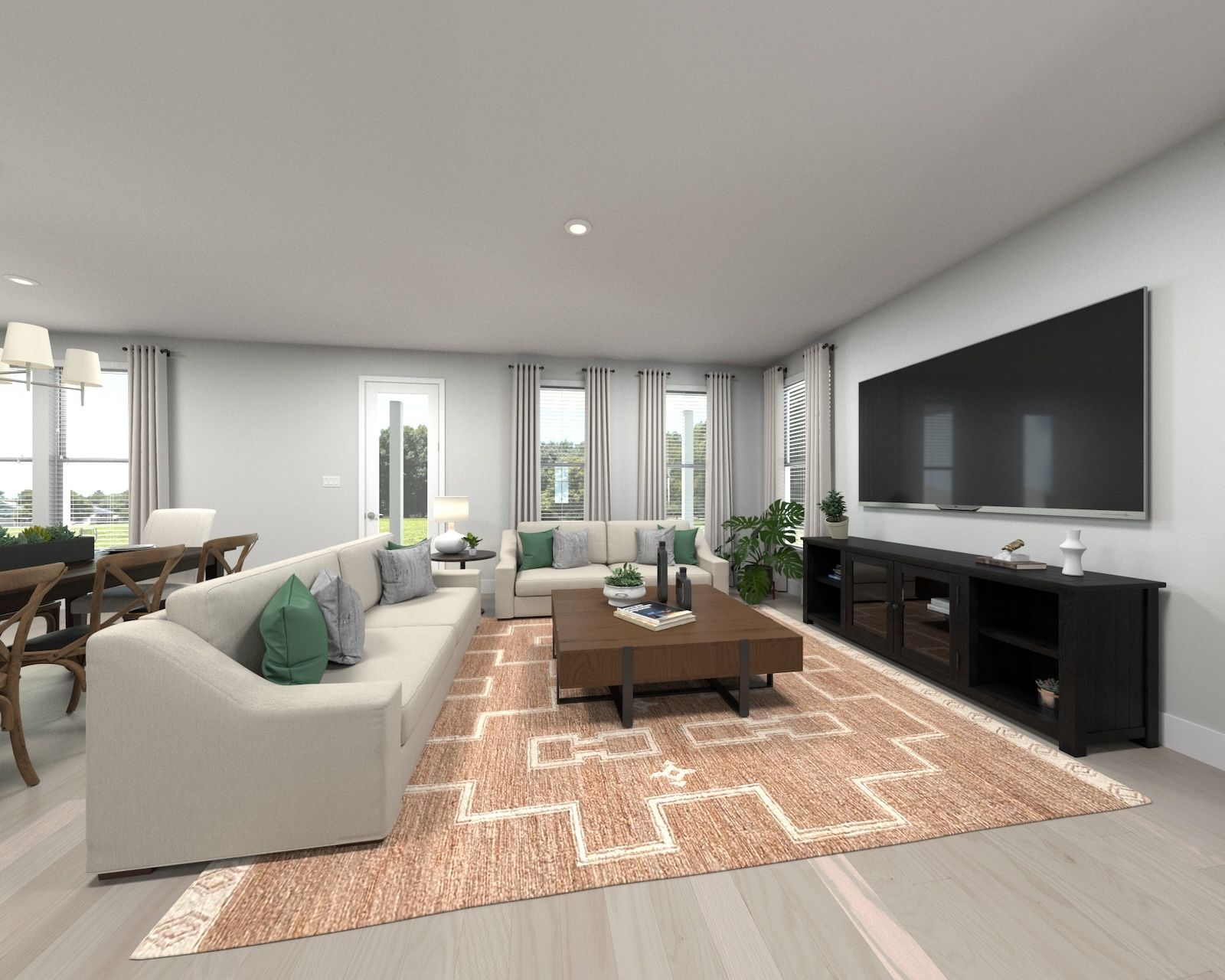 Spend family movie nights in the spacious great room.