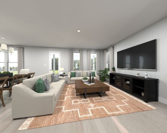 Spend family movie nights in the spacious great room.