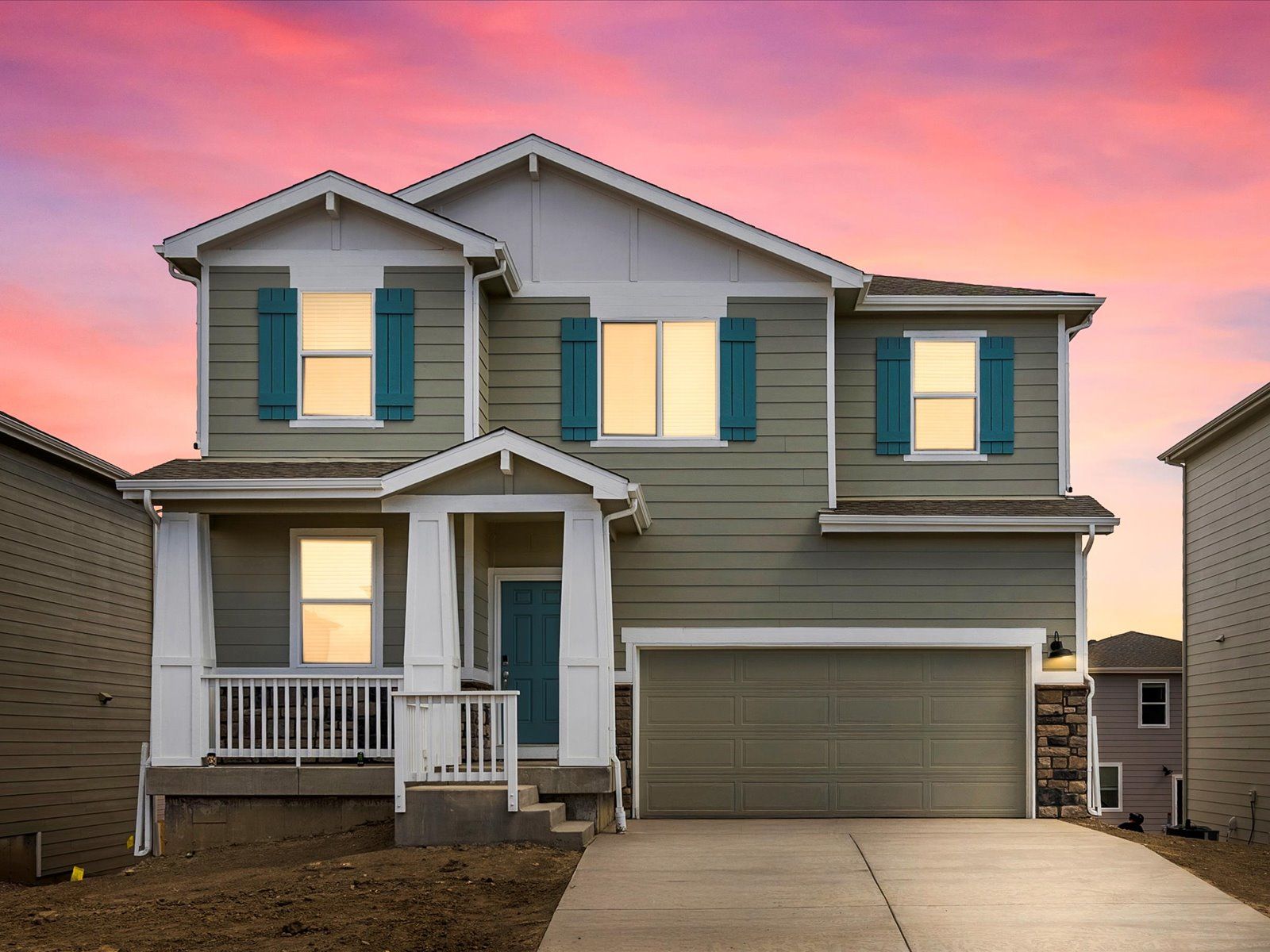 The Durango floorplan image taken at a Meritage Homes community in Colorado Springs, CO