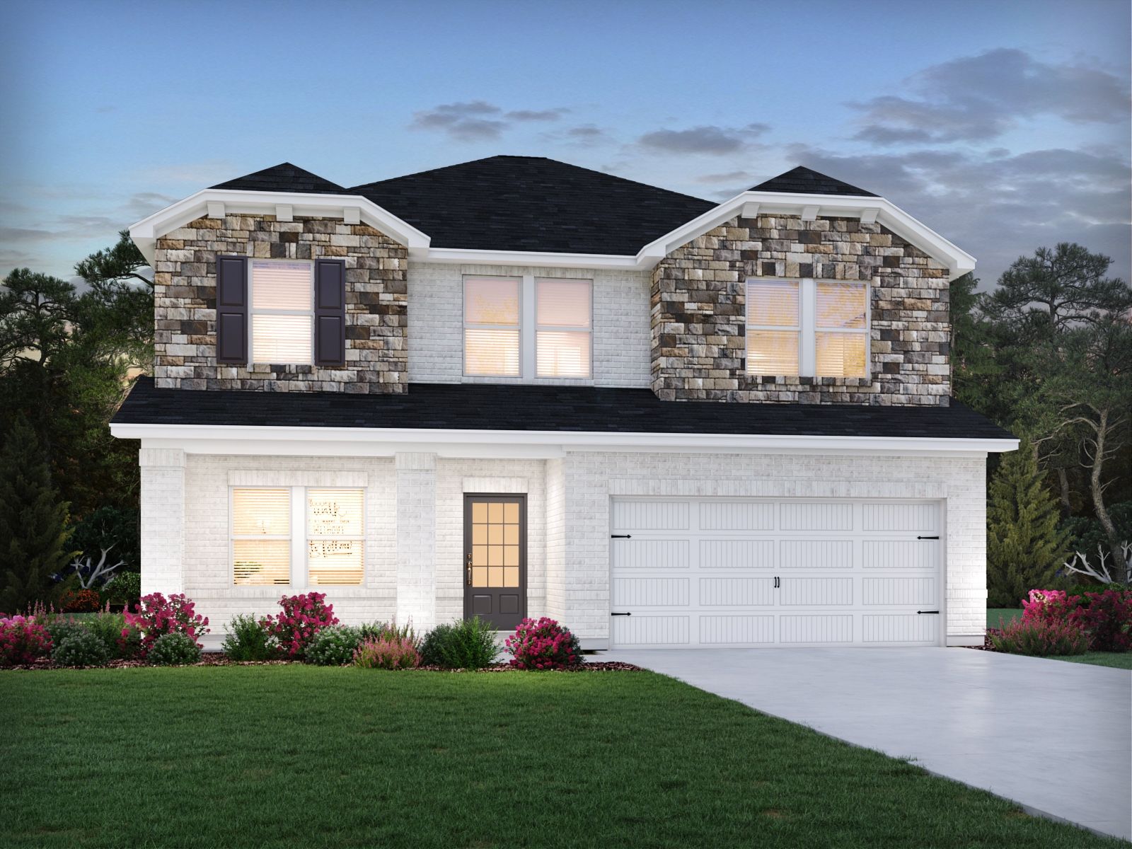The Brentwood floorplan with Elevation N modeled at Harmony Manor.