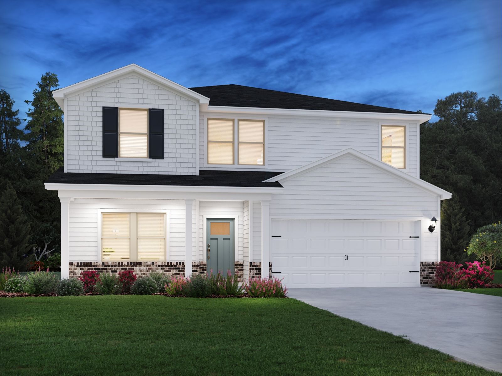 Chatham front exterior rendering at a Meritage Homes community in Raleigh, NC.