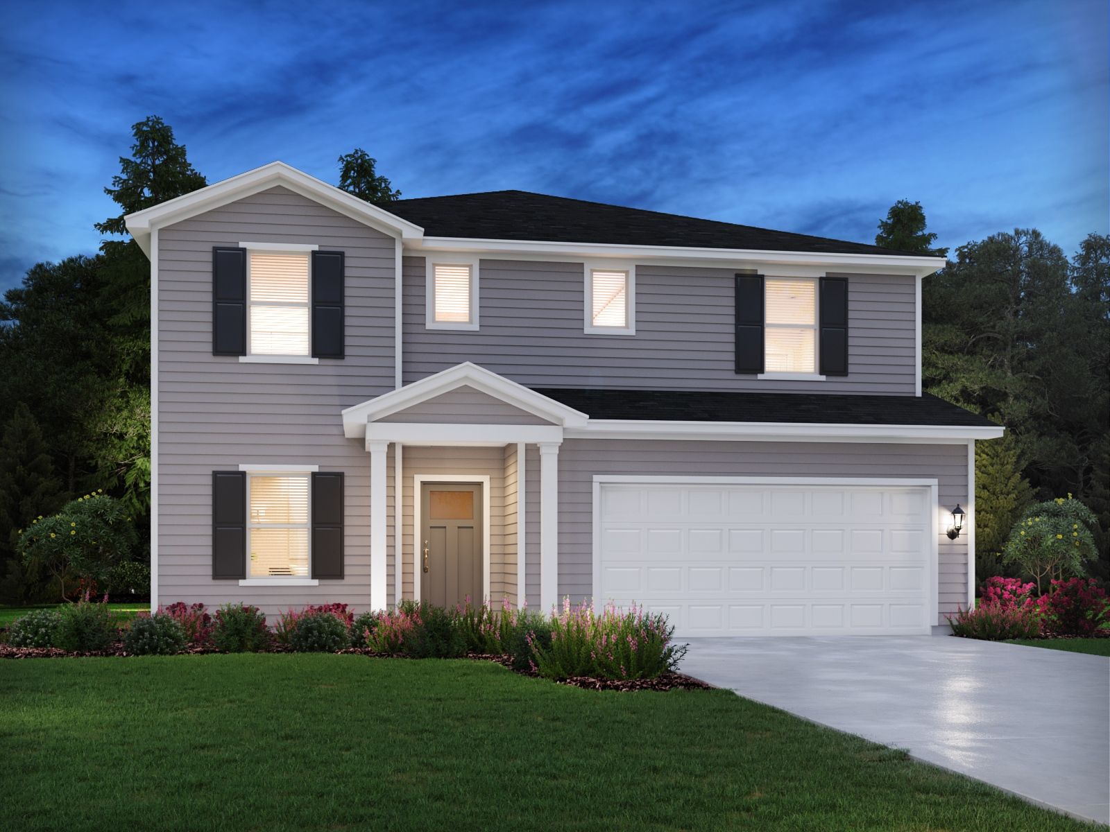 Johnson front exterior rendering at a Meritage Homes community in Raleigh, NC.