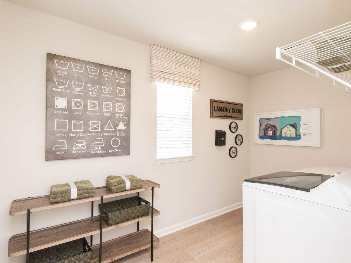 The spacious laundry room makes your weekly chores much easier.