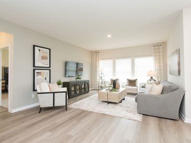 The great room provides an abundance of natural light.