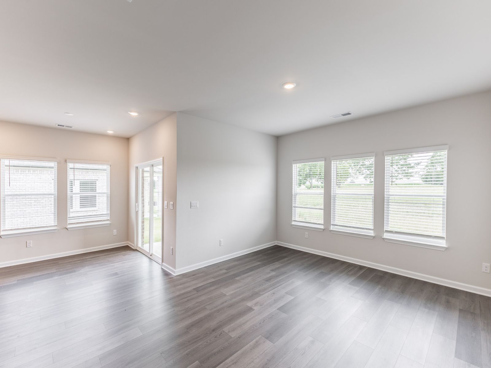 Great Room in the Newport floorplan with the Balanced Dark interior package.