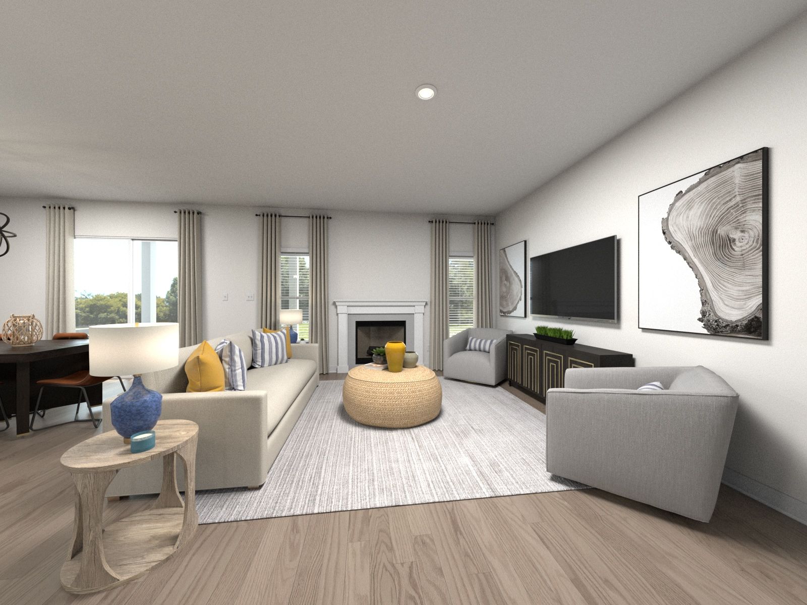 Spend family movie nights in the spacious great room.