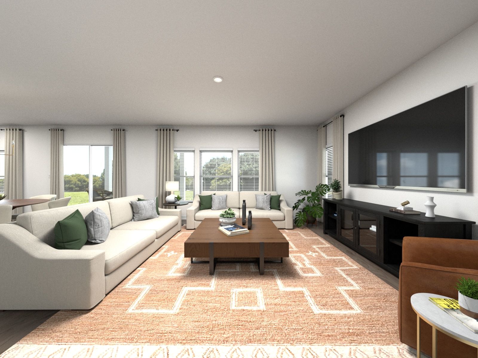 Spend family movie nights in the spacious great room.