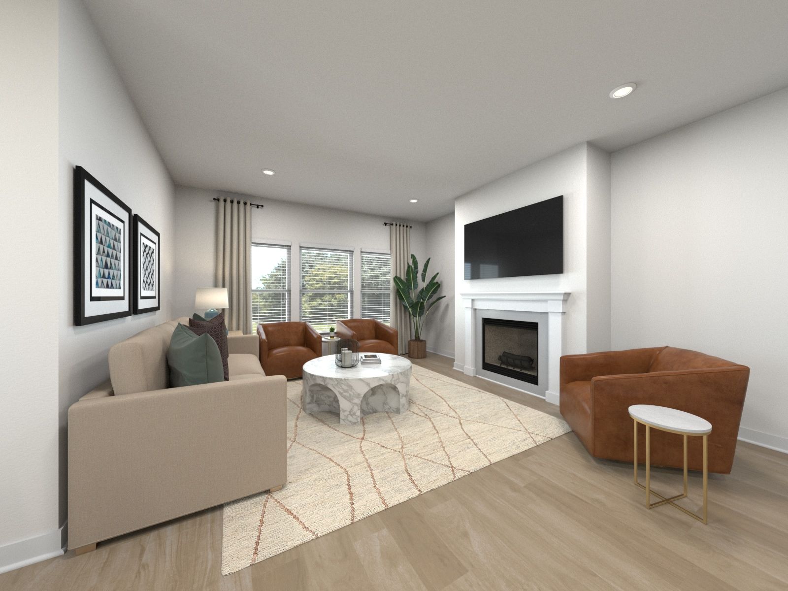 Spend family movie nights in the spacious great room.