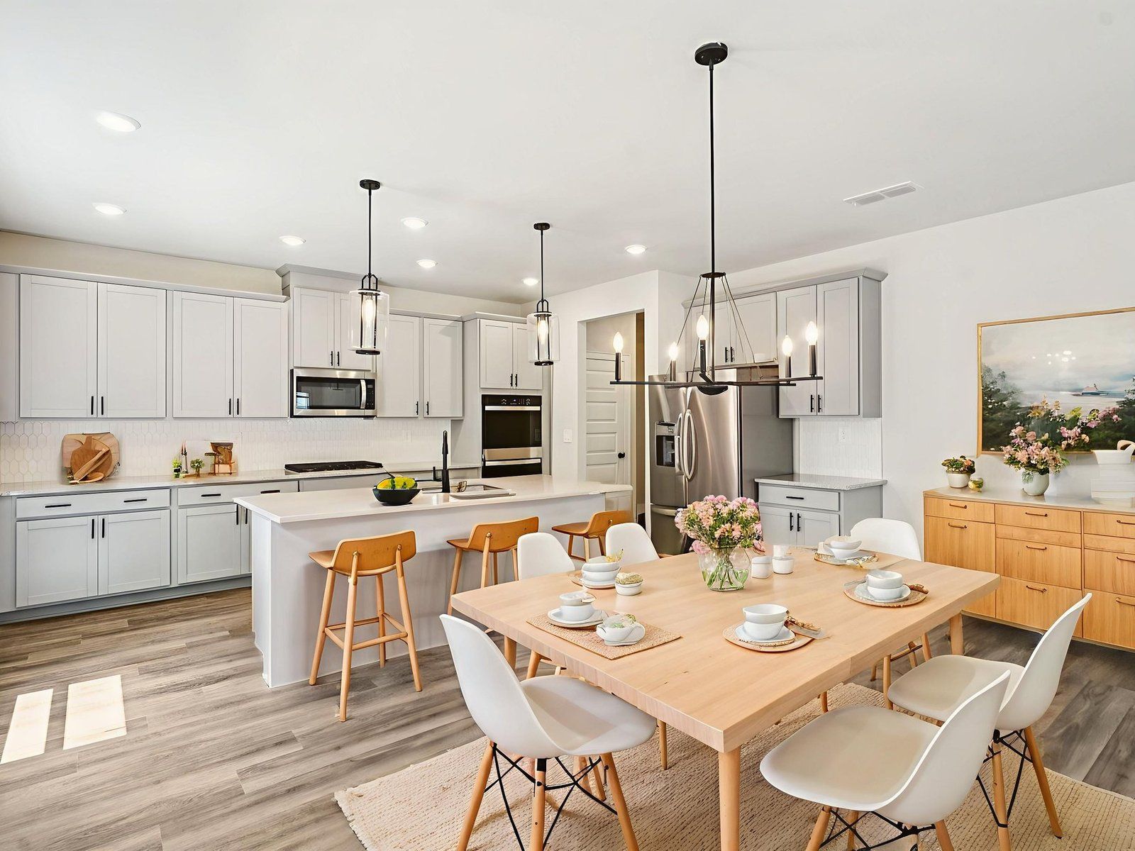 The Taylorsville Basement floorplan with the Distinct Gray interior package.