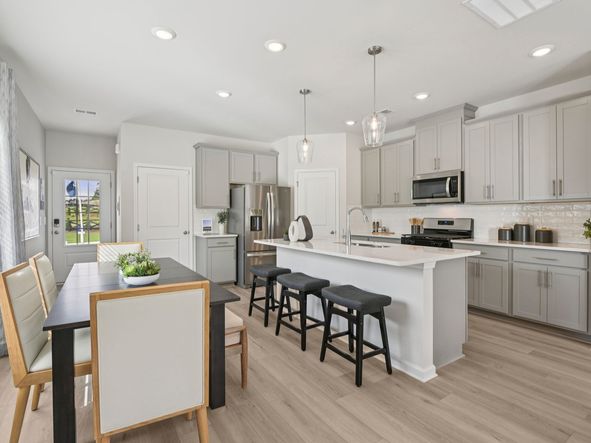 The Oakland floorplan with the Fresh Grey interior package modeled at Artisan Walk.