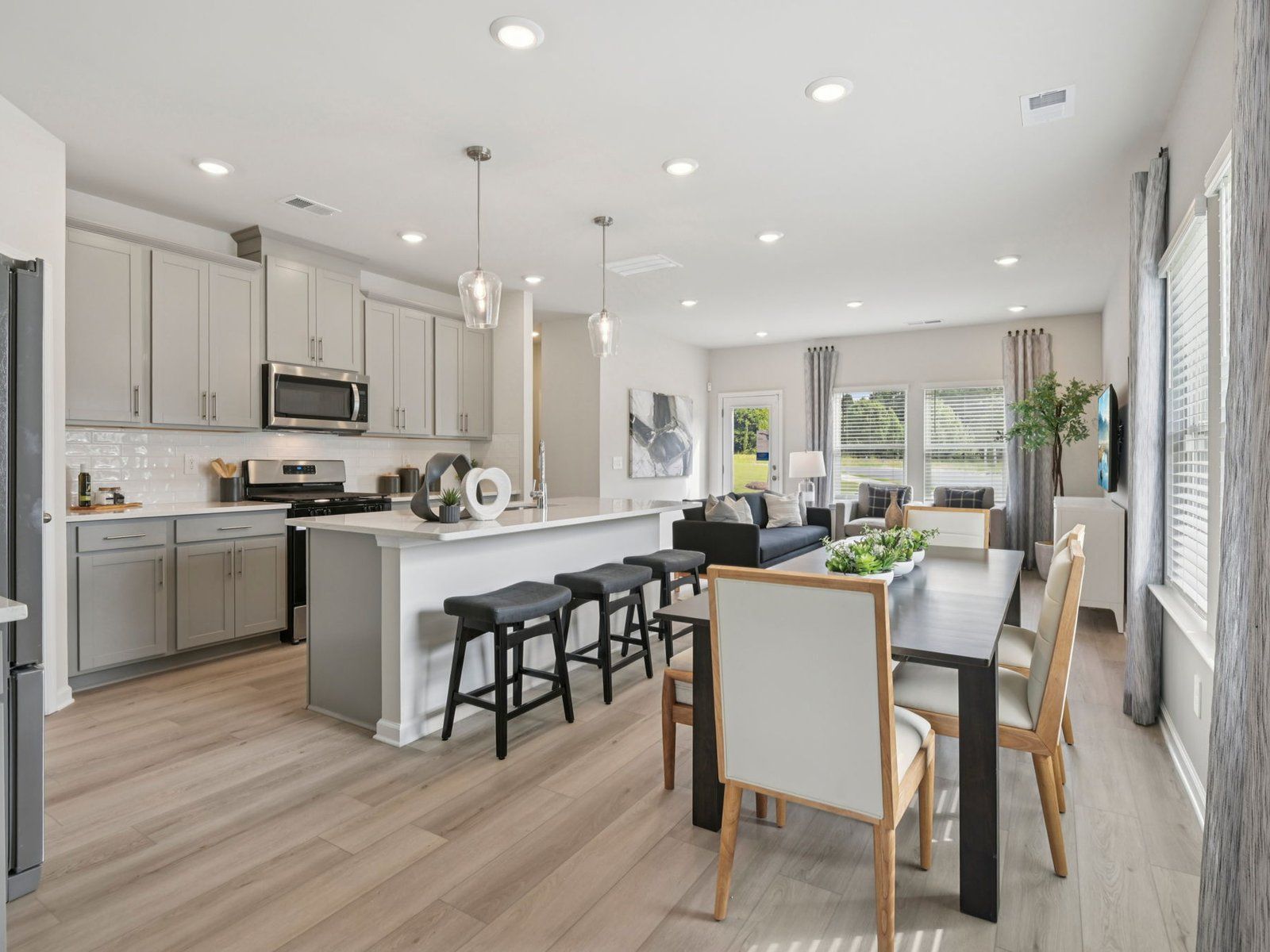 The Oakland floorplan with the Fresh Grey interior package modeled at Artisan Walk.
