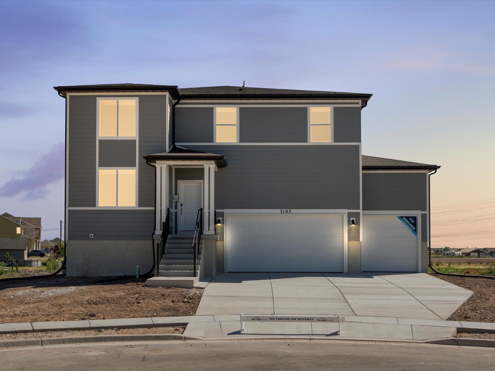 The Residence 5 floorplan exterior image taken at a Meritage Homes Community in West Haven, UT.