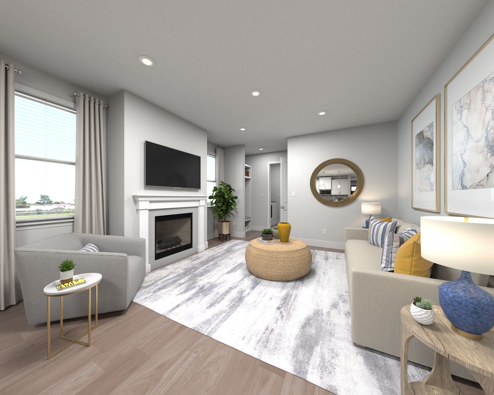 Spend family movie nights in the spacious great room.