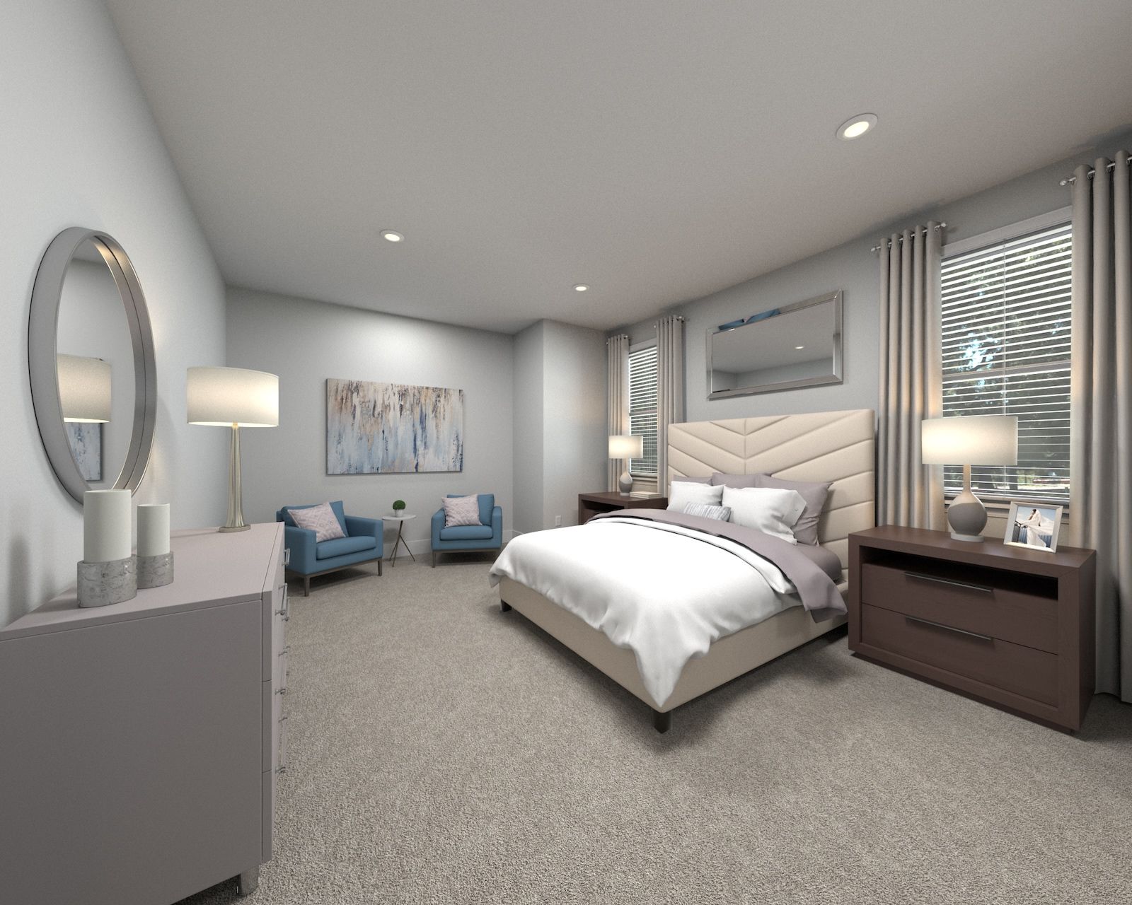 The luxurious primary suite offers a private retreat.