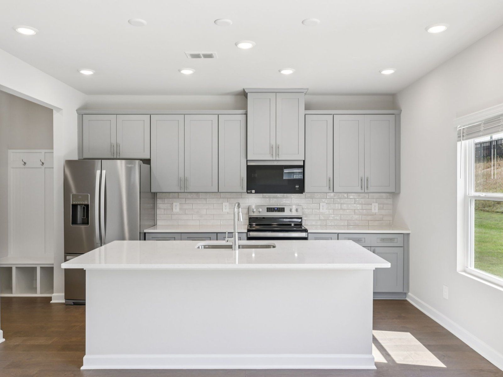 The large kitchen island makes meal-prepping a breeze.