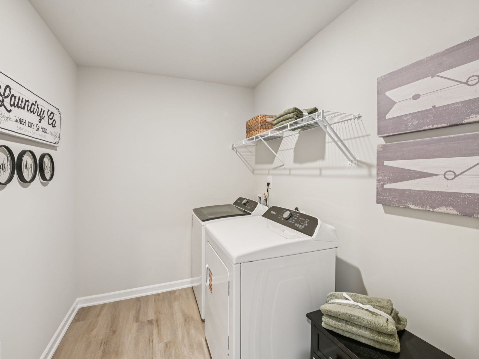 Laundry room in the Chatham floorplan at a Meritage Homes community in Mebane, NC.