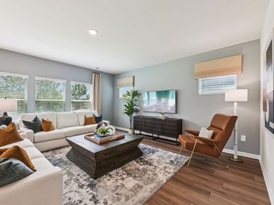 Great room in the Taylorsville floorplan at a Meritage Homes community in Mebane, NC.