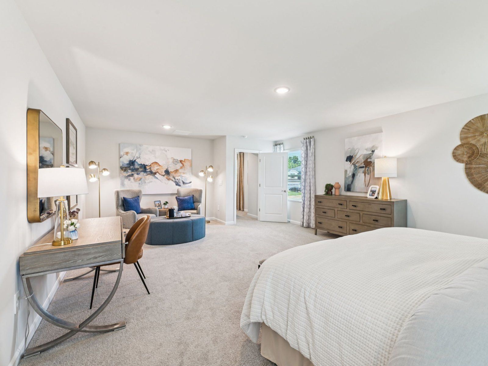 Primary bedroom in the Taylorsville floorplan at a Meritage Homes community in Mebane, NC.