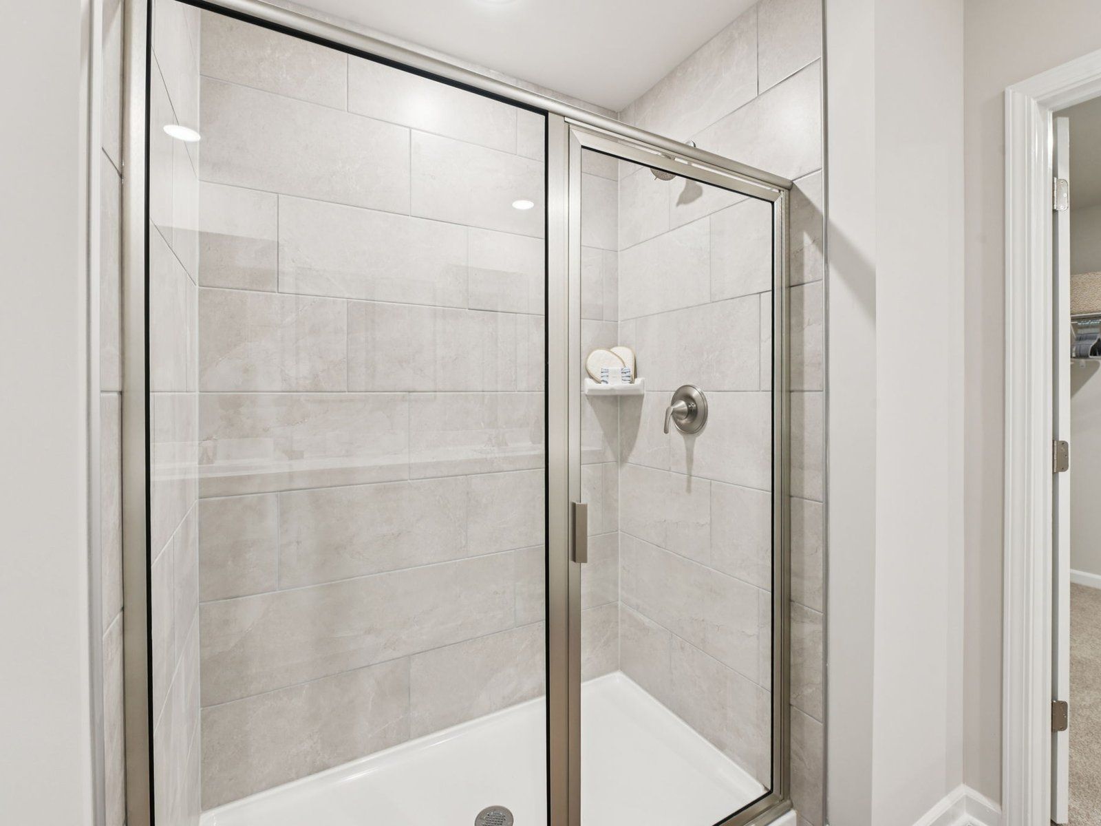 Primary bathroom in the Taylorsville floorplan at a Meritage Homes community in Mebane, NC.