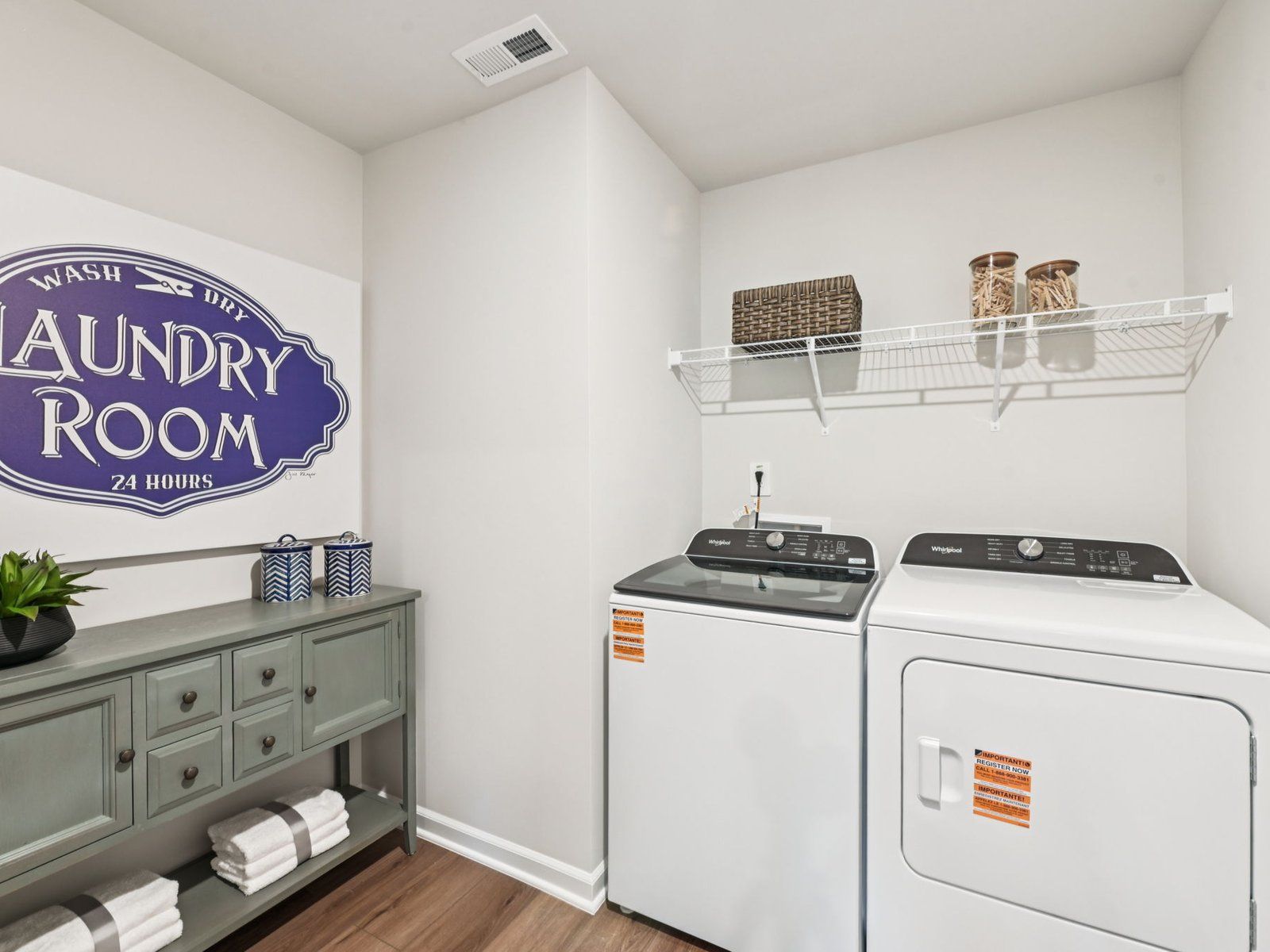 Laundry room in the Taylorsville floorplan at a Meritage Homes community in Mebane, NC.