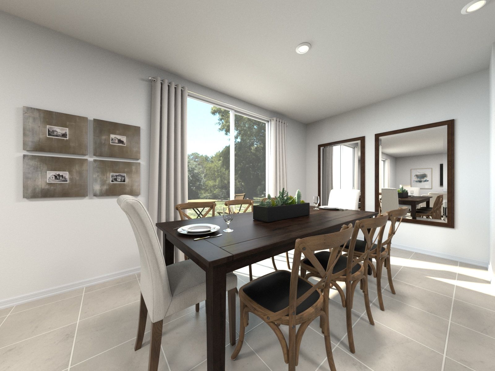 Rendering of the Dining Area in the Redwood Floorplan.