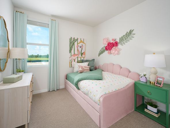 The Acadia Floorplan Bedroom Modeled at Leyland Preserve.