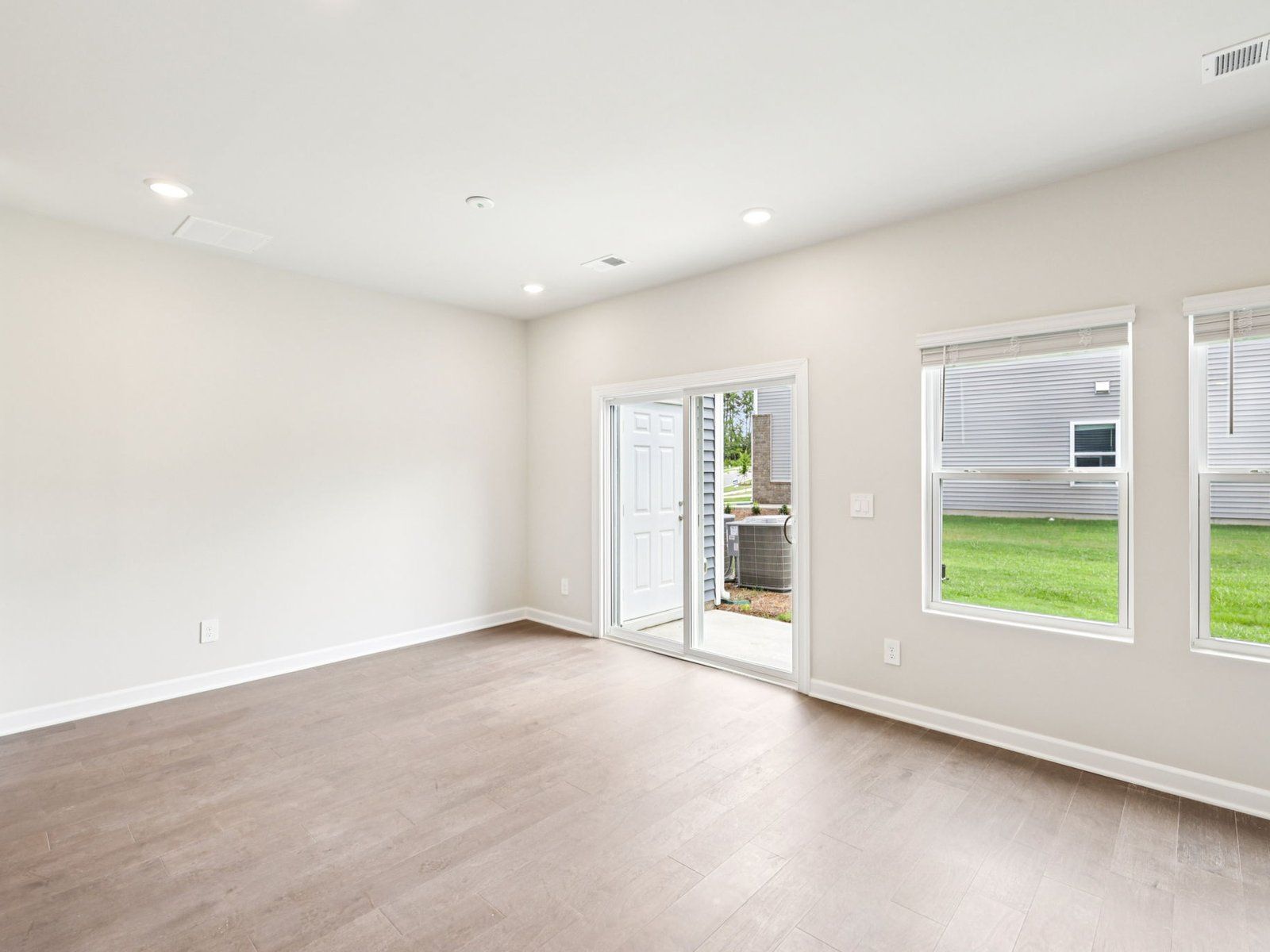 The great room offers an abundance of natural light.