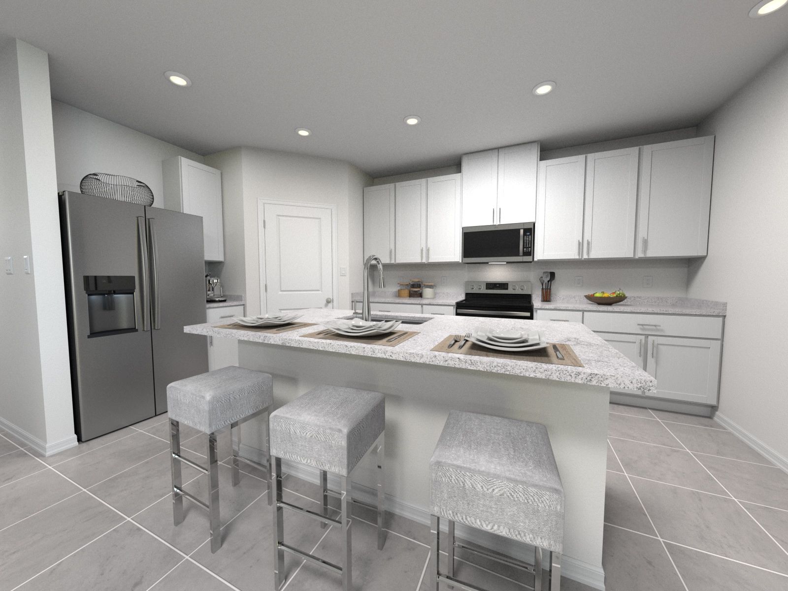 Rendering of the Marigold Floorplan Kitchen.