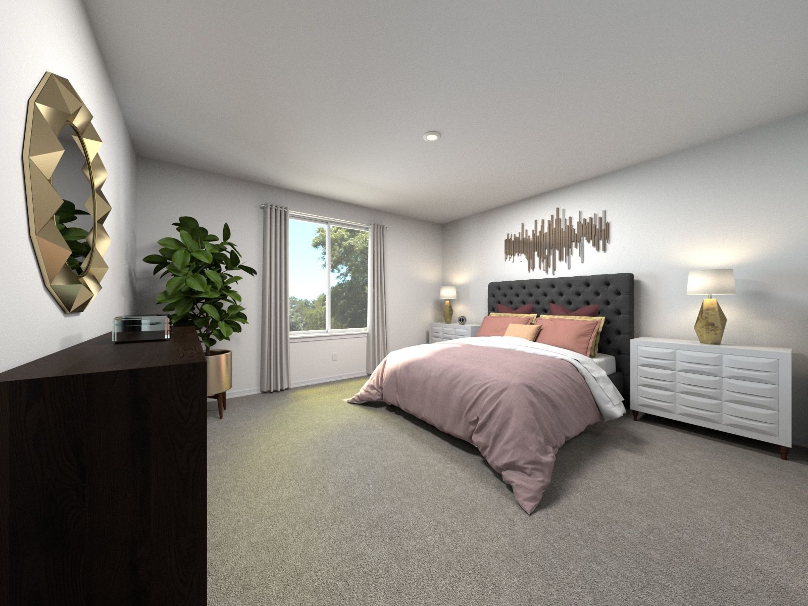 Rendering of the Marigold Floorplan Primary Bedroom.