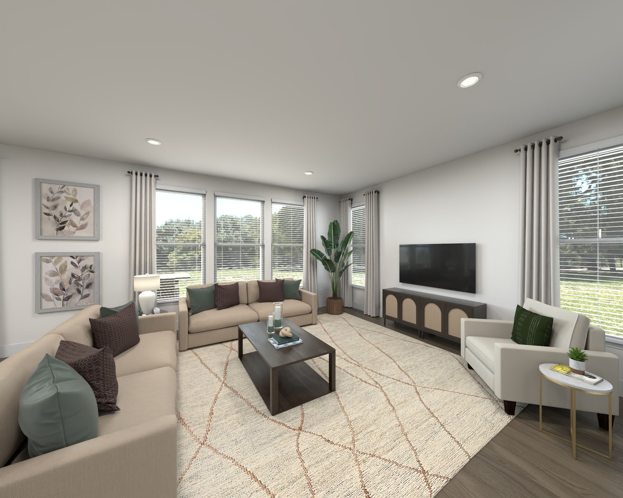 Spend family movie nights in the spacious great room.