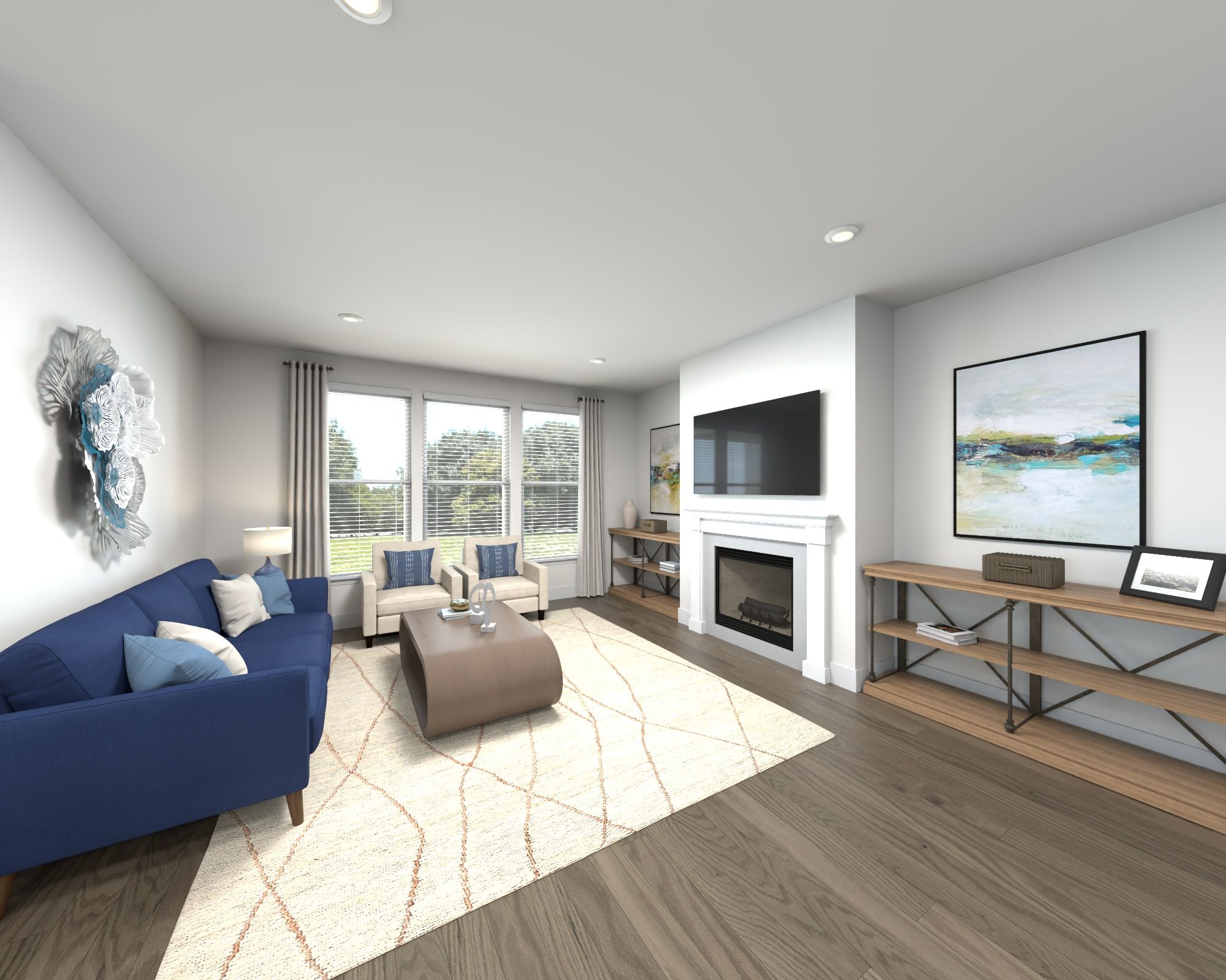 Spend family movie nights in the spacious great room.