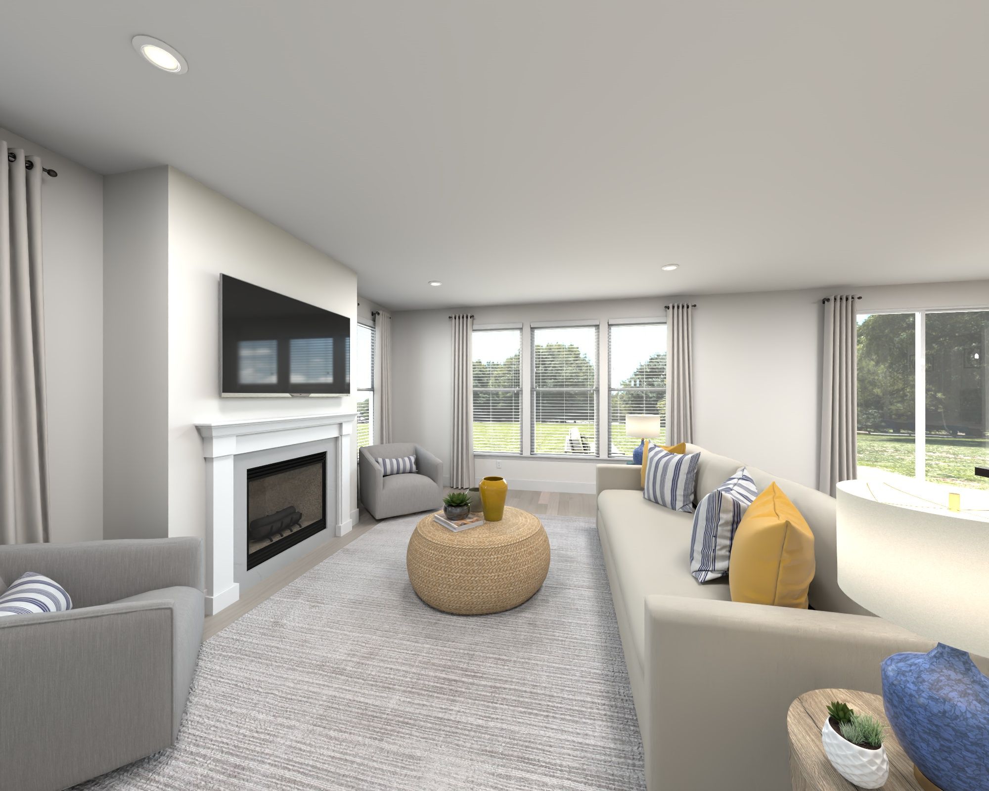 Spend family movie nights in the spacious great room.