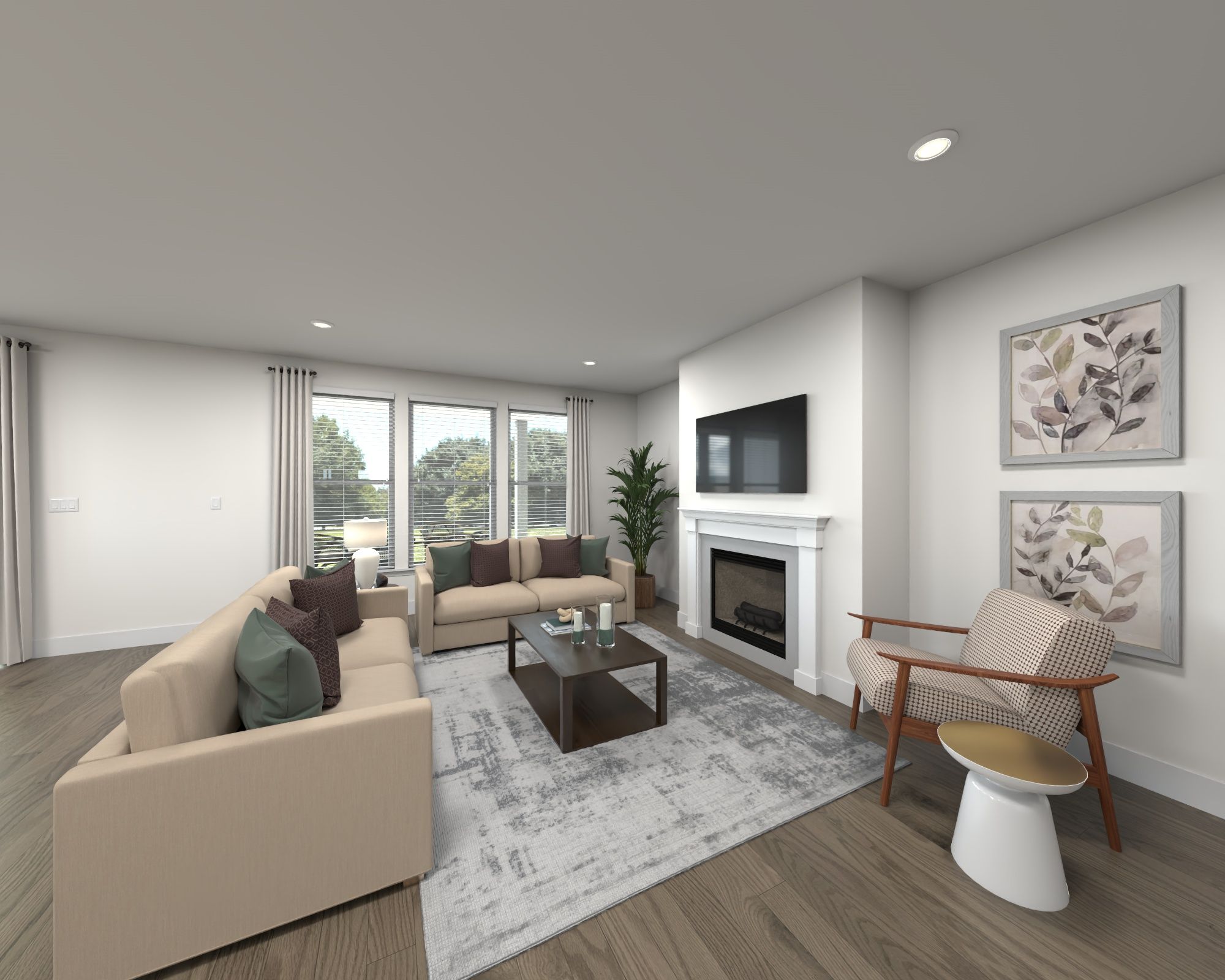 Spend family movie nights in the spacious great room.