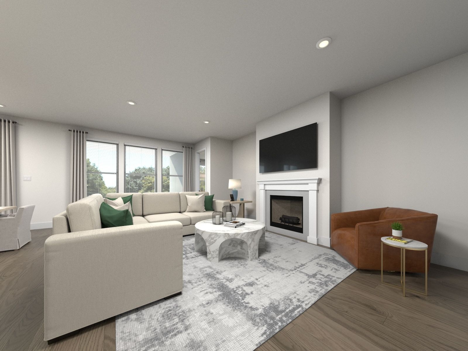Spend family movie nights in the spacious great room.